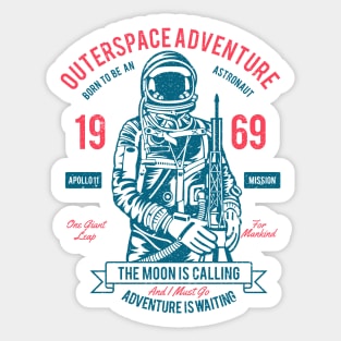 Outer Space Adventure Born To Be An Astronaut The Moon Is Calling 1969 Sticker